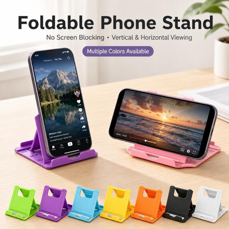 Useful Tablet Accessories - Foldable Phone Stand, Adjustable Portable Desktop