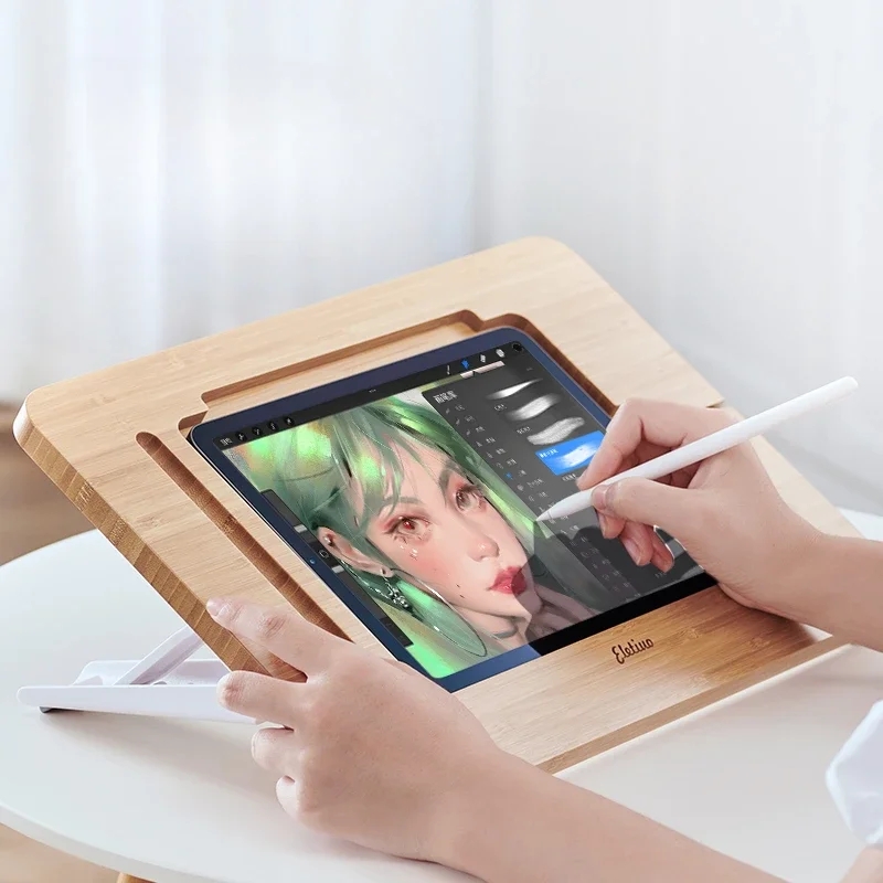 Tablet Drawing Accessories - Painting Bracket Wooden Desktop Tablet Hand-painted