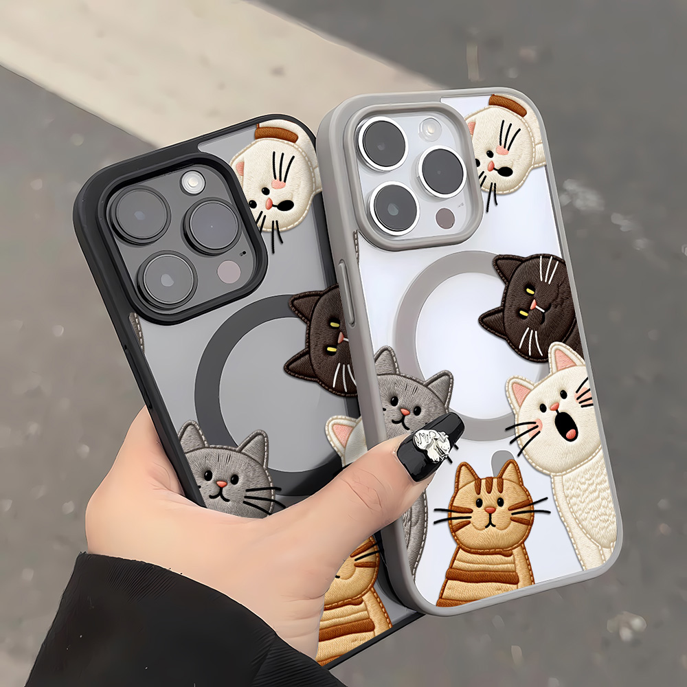 Cute Faux Embroidery Cat Phone - Apple Iphone 16 review and price